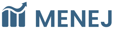 blue menej logo with text